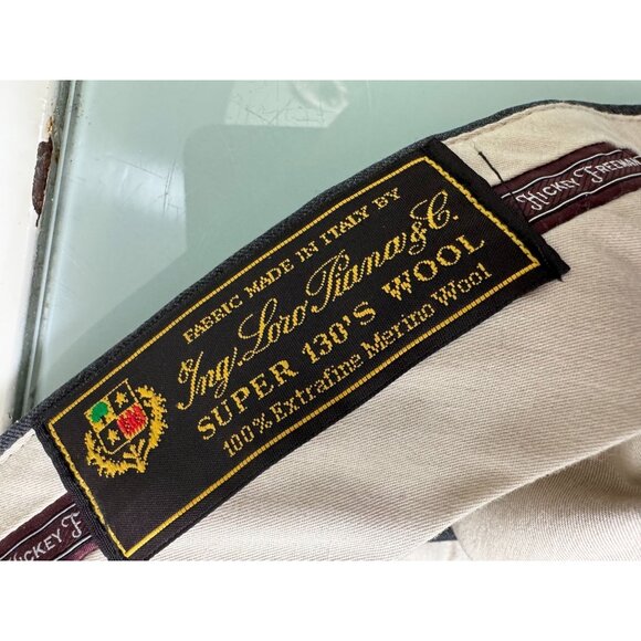 Loro Piana Dress Pants Mens 42X28 Hickey Freeman Extra Fine Merino Wool Pleated - Picture 4 of 9